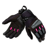 Guanti G-FOUR LADY, guanti estivi certificati CE in nero/fucsia. Ideali per motocicliste. Di T.UR.